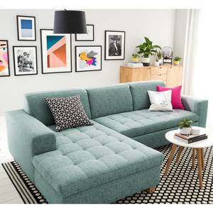 Ecksofa Roblin Webstoff Guro: Aqua - Longchair davorstehend links - Schlaffunktion