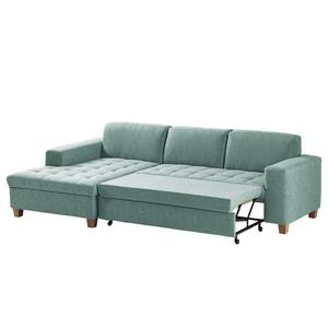 Ecksofa Roblin Webstoff Guro: Aqua - Longchair davorstehend links - Schlaffunktion