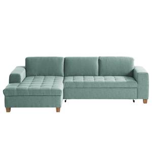 Ecksofa Roblin Webstoff Guro: Aqua - Longchair davorstehend links - Schlaffunktion