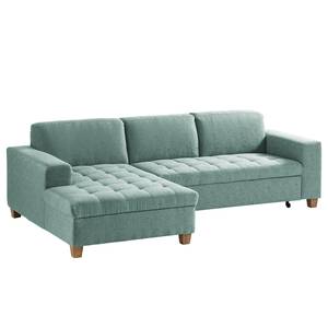 Ecksofa Roblin Webstoff Guro: Aqua - Longchair davorstehend links - Schlaffunktion