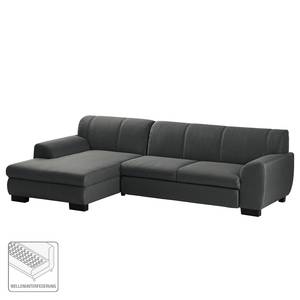 Ecksofa Lefroy I Webstoff - Anthrazit - Longchair davorstehend links - Keine Funktion