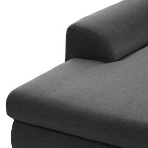 Ecksofa Lefroy I Webstoff - Anthrazit - Longchair davorstehend links - Keine Funktion