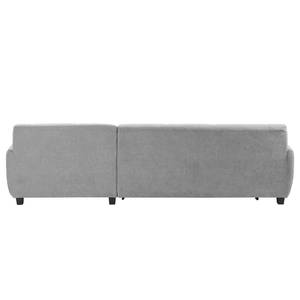 Ecksofa Lefroy mit Longchair Webstoff Meli: Silber - Longchair davorstehend rechts - Mit Schlaffunktion