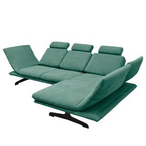 Ecksofa Beastey I Microfaser - Petrol - Longchair davorstehend rechts