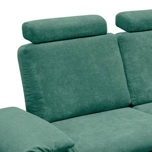 Ecksofa Beastey I Microfaser - Petrol - Longchair davorstehend rechts