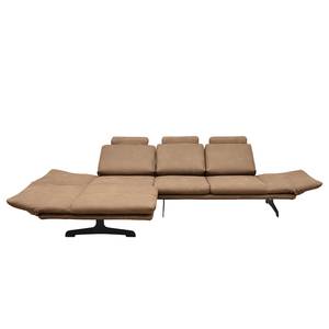 Ecksofa Beastey II Echtleder - Latte Macchiato - Longchair davorstehend links