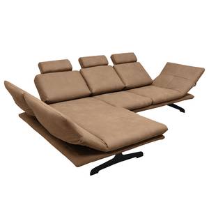 Ecksofa Beastey II Echtleder - Latte Macchiato - Longchair davorstehend links