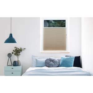 Store plissé sans perçage free Polyester / Aluminium - Beige - 80 x 210 cm