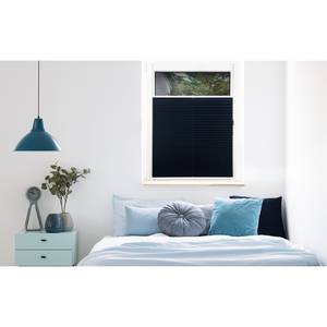Store plissé sans perçage free Polyester / Aluminium - Bleu - 75 x 130 cm