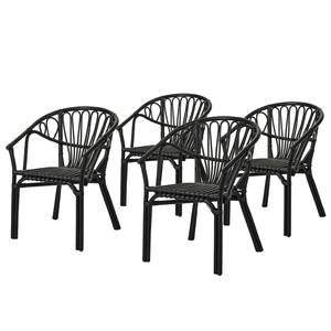 Stuhl Nietta (4er-Set) Rattan - Schwarz