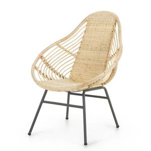 Sessel Yelgun Stahl / Rattan - Beige / Schwarz