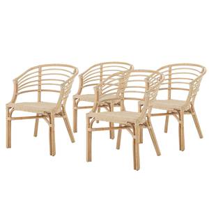 Stuhl Redgate (4er-Set) Rattan  -  Beige - Beige