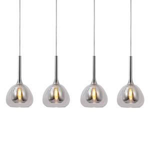 Suspension Hadan V Verre effet miroir / Fer - 4 ampoules