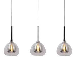 Suspension Hadan III Verre effet miroir / Fer - 3 ampoules