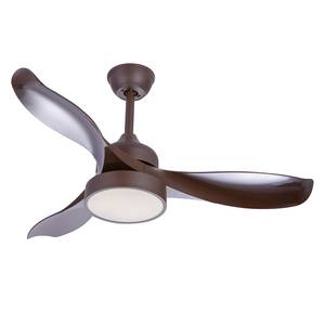 Deckenventilator Ramona Milchglas / Eisen - 1-flammig - Braun