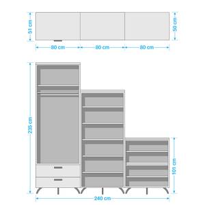 Kastcombinatie Shuffle III Industry industrial - 240 cm - Hoogglans wit