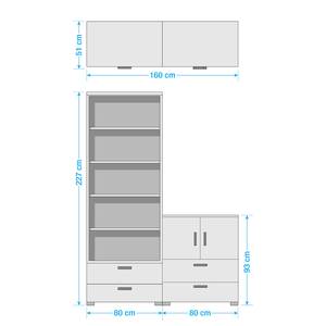 Kastcombinatie Shuffle II Basic modern - 160 cm - Hoogglans wit