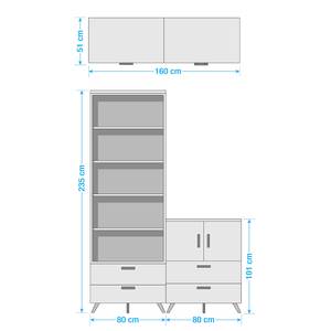 Kastcombinatie Shuffle II Scandi Scandi - 160 cm - Hoogglans wit