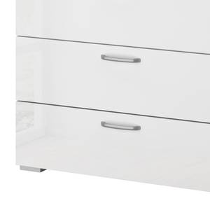 Commode haute Shuffle II Basic Modern - 80 cm - Blanc brillant