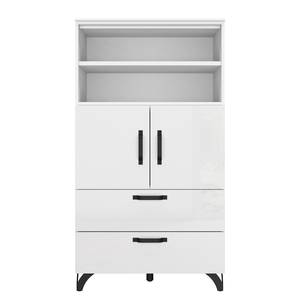 Buffet haut Shuffle I Industry Industrial - 80 cm - Blanc brillant