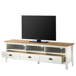 Tv-meubel Rivery massief grenenhout - Wit