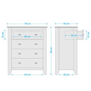 Commode Rivery II Pin massif - Anthracite