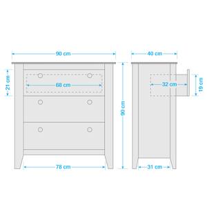 Commode Belleria I Pin massif - Vert olive clair