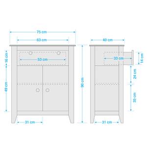 Kast Belleria III massief grenenhout - Wit