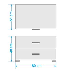 Caisson à tiroirs Shuffle 80 cm - Blanc brillant - Largeur : 80 cm
