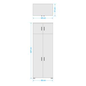 Drehtürenschrank Shuffle IV 80 cm - Hochglanz Weiß