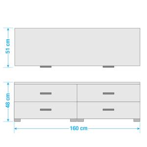 Lowboard Shuffle I Basic Modern - 160 cm - Alpinweiß