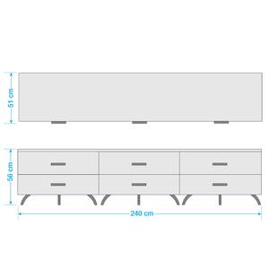 Lowboard Shuffle II Industry Industrial - 240 cm - Alpinweiß