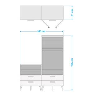 Dressing Shuffle IV Industry Industriel - 160 cm - Blanc alpin