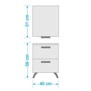 Tables de chevet Shuffle Industry (2 él. industriel - 40 cm chaque - Blanc alpin