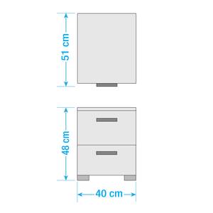 Tables de chevet Shuffle Basic (2 él.) Moderne - 40 cm chaque - Blanc alpin