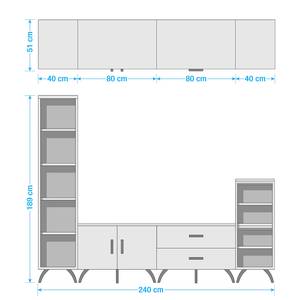 Ensemble meubles TV Shuffle Industry industriel - 240 cm - Blanc alpin