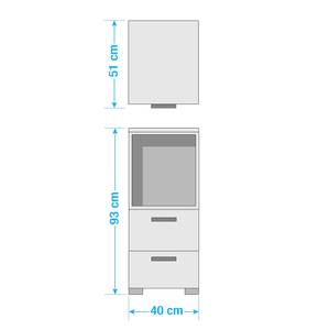 Commode haute Shuffle I Basic Moderne - 40 cm - Blanc alpin