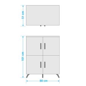 Buffet Shuffle II Industry industriel - 80 cm - Blanc alpin