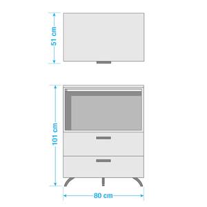 Commode Shuffle II Industry Industriel - 80 cm - Blanc alpin