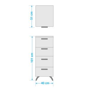 Commode haute Shuffle I Industry industriel - 40 cm - Blanc alpin