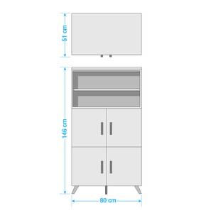 Buffet haut Shuffle II Skandi Scandi - 80 cm - Blanc alpin