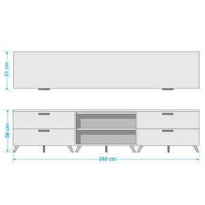 Meuble TV Shuffle III Skandi Scandi - 240 cm - Blanc alpin