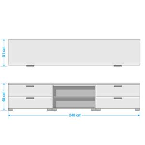 Meuble TV Shuffle III Basic Moderne - 240 cm - Blanc alpin