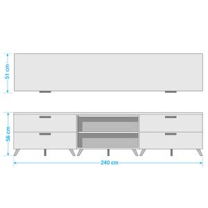 Meuble TV Shuffle III Industry Industriel - 240 cm - Blanc alpin