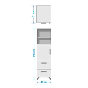 Commode haute Shuffle V Industry Industriel - 40 cm - Blanc alpin
