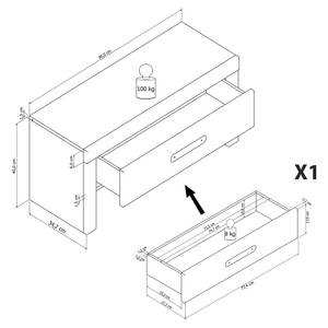 Garderobeset Igapora II (2-delig) antracietkleurig/zilverkleurig