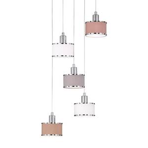 Suspension Ciara III Tissu mélangé / Fer - 5 ampoules