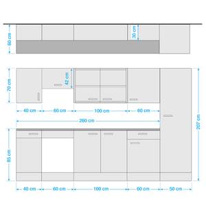 Keukenblok Sudros III (9-delig) grijs/mat wit