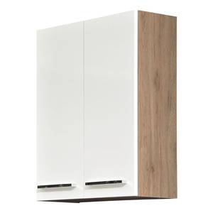 Meuble haut Quickset 380 I Blanc brillant / Imitation chêne Sanremo Terra - Largeur : 50 cm