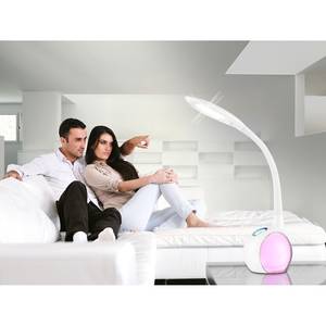 Lampe Tarron Plexiglas / Fer - 3 ampoules - Blanc